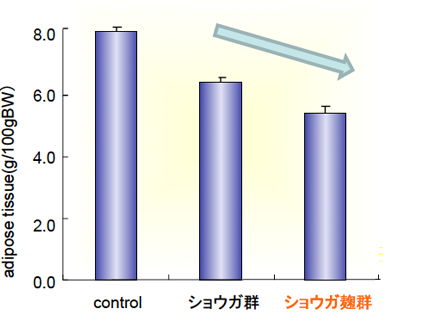 脂肪組織重量変化　グラフ